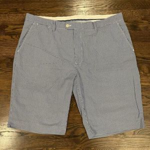 Polo Ralph Lauren Shorts Straight Fit  Gingham Check Blue White 40 (measures 38)